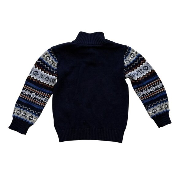 Gymboree Boys 3T Fair Isle Sweater Navy 3T CottonBlend Knit Pullover Button Neck - Picture 6 of 6